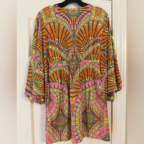 Trina Turk Orange Sherbert Swim Beach Cover Up Tunic Dress - Picture 4 of 8